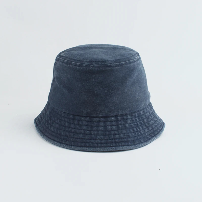 Washed Denim Bucket Hat Kids Wide Brim Cotton Fisherman Hat Girls Boys Summer Panama Sun Hat Outdoor Beach Fishing Cap 240419