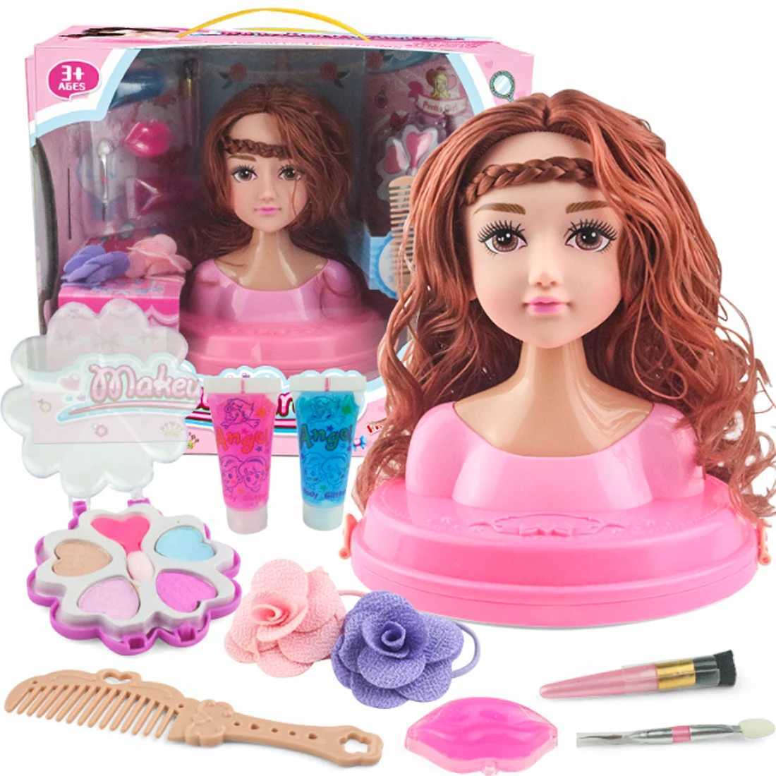 Interesting childrens head models half body dolls toy simulations hairdressers makeup artists makeup artists hairstyles beauty toys girls W241119
