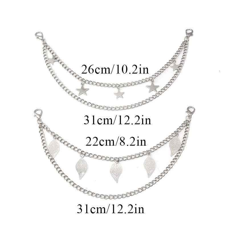 Multilayer Metal Bag Chain Decoration Accessories For Handbags Handle Pendant With Lobster Buckle Heart Stars Chains 241118