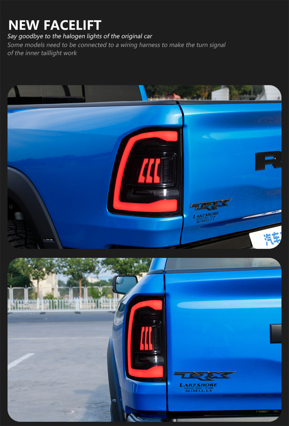LED Taillight Assembly for Dodge Ram 20 09-20 18 Ram1500 2500 Upgrade Daytime Running Light Brake Light Flow Turn Signal