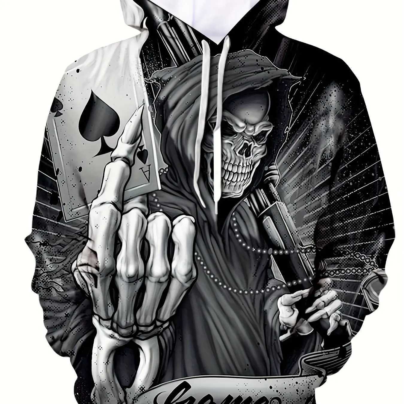 New Arrival Mens 3D printed horror Skl sweatshirt outdoor plow coat long Sve hoodie daily fashion autumn Z241118