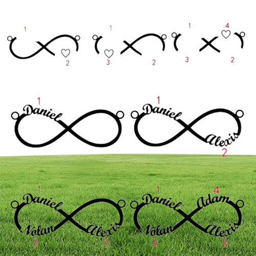 Silver Personalized Custom Name Infinity Necklace Men Women Kids Child Friendship Christmas Family Jewelry Friend Gift