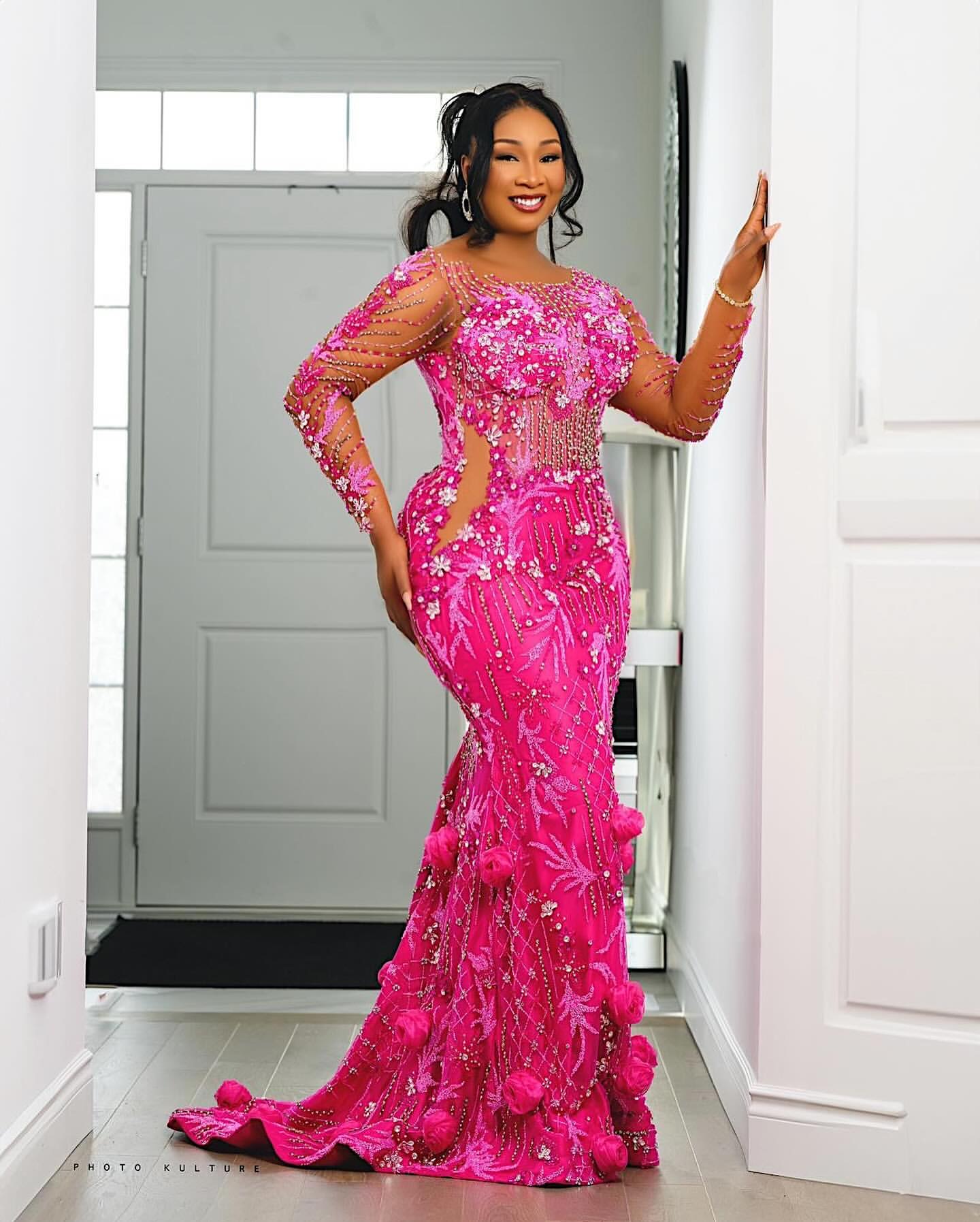 2024 Aso Ebi Fuia Mermaid Prom Crystals Beaded Evening Formal Party Second Reception Brithday Engagement Gowns Dresses Robe De Soiree Zj330 0107