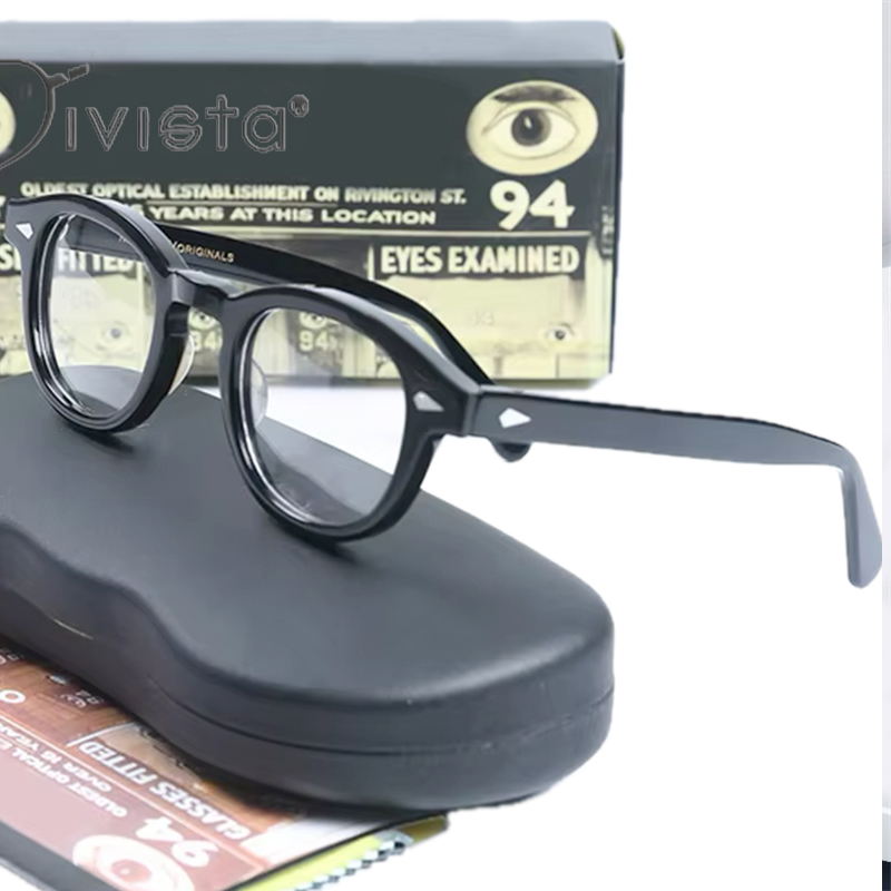 Johnny Depp Glasses Acetate Optical Eyeglasses Frame LEMTOSH Men Women Round Vintage Glasses Computer Handmade Women Spectacle Frame Tortoise Clear Le