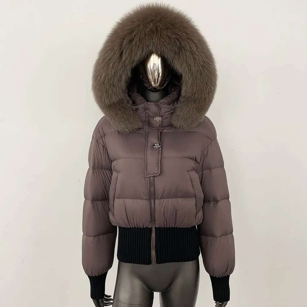 Jacket Women 2024 Winter Natural Real Raccoon Fox Fur Collar Hooded White Duck Down Coat Thick Warm Casual Outerwear