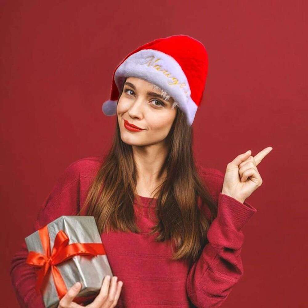 Personalized Embroidery Santa Hats with Names, Custom Knitted Hat for Kids and Adults, Unique Christmas Decor