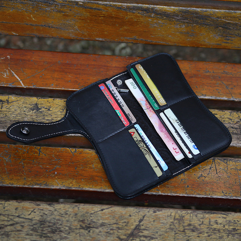 Genuine Leather Handmade Craved Wallet New Vintage Ral Hasp Men And Women Long Wallets Card Holder Vintage Style BagVoyage