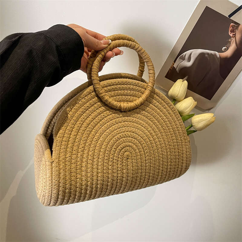 Casual Straw Braid Hobos Hand Solid Large Capacity Temperament Bags for Women 2025 Fashion Hot Sale in Summer