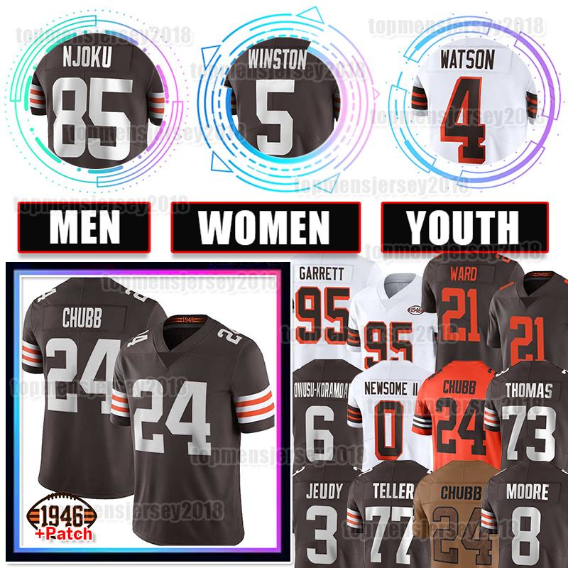 24 Nick Chubb Jersey 95 Myles Garrett Football 5 Jameis Winston David Njoku Deshaun Watson Jeremiah Owusu-Koramoah 19 Cedric Tillman Bernie Kosar Greg Newsome II Ward