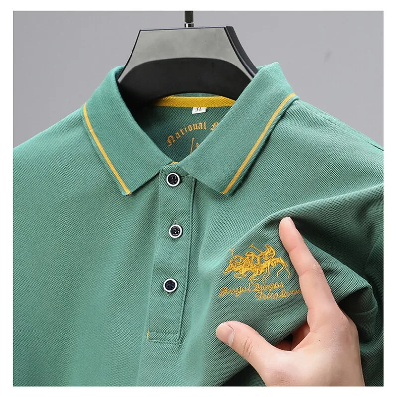Summer Embroidered Polo Shirt Breathable High Quality Casual Fashion Short sleeved Tshirt 240409