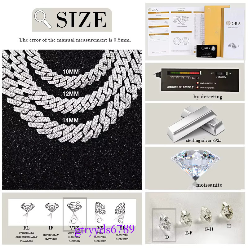 Lowest Price 8mm-15mm Wide 2rows Dia S Sier Gold Plated Iced Out Moissanite Bracelet for Hip hop Mens