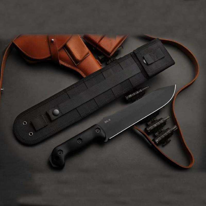 BK9 outdoor straight knife high hardness steel sharp camping survival knife hiking portable knife X241119