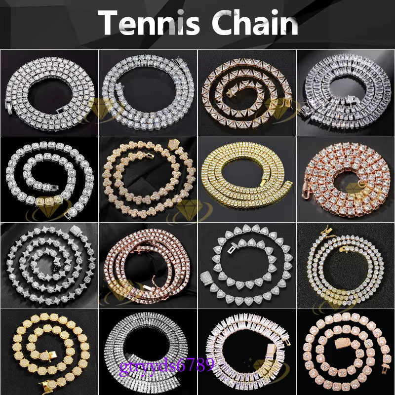 Customized Mens Vvs Chain 4mm Sier Clover Heart Women Iced Out Dia Moissanite Tennis Necklace