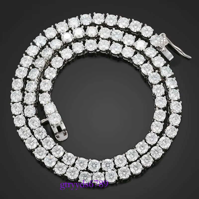 wholesale sier 10k 14k gold dia chain 2mm 3mm 4mm 5mm vvs moissanite tennis necklace