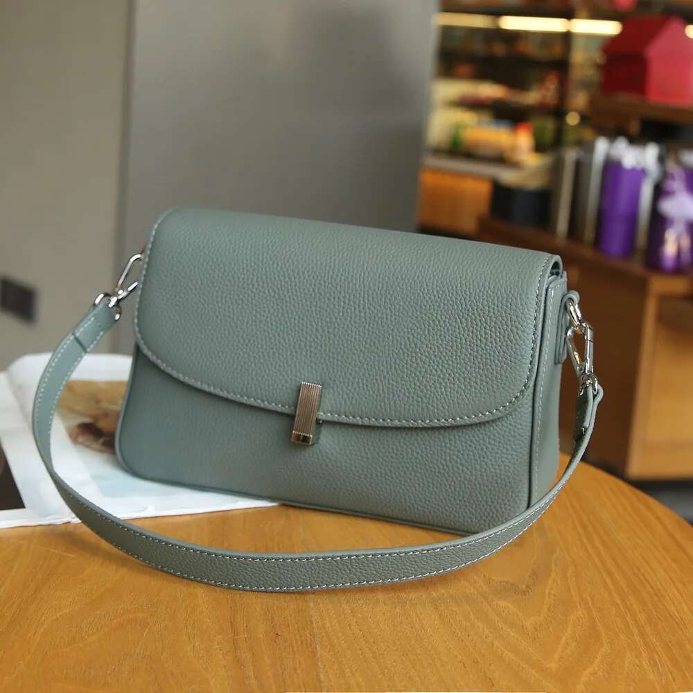 Women's Handbag 2025 New Genuine Leather Versatile Small Square Head Layer Cowhide Underarm High Quality Shoulder Bag