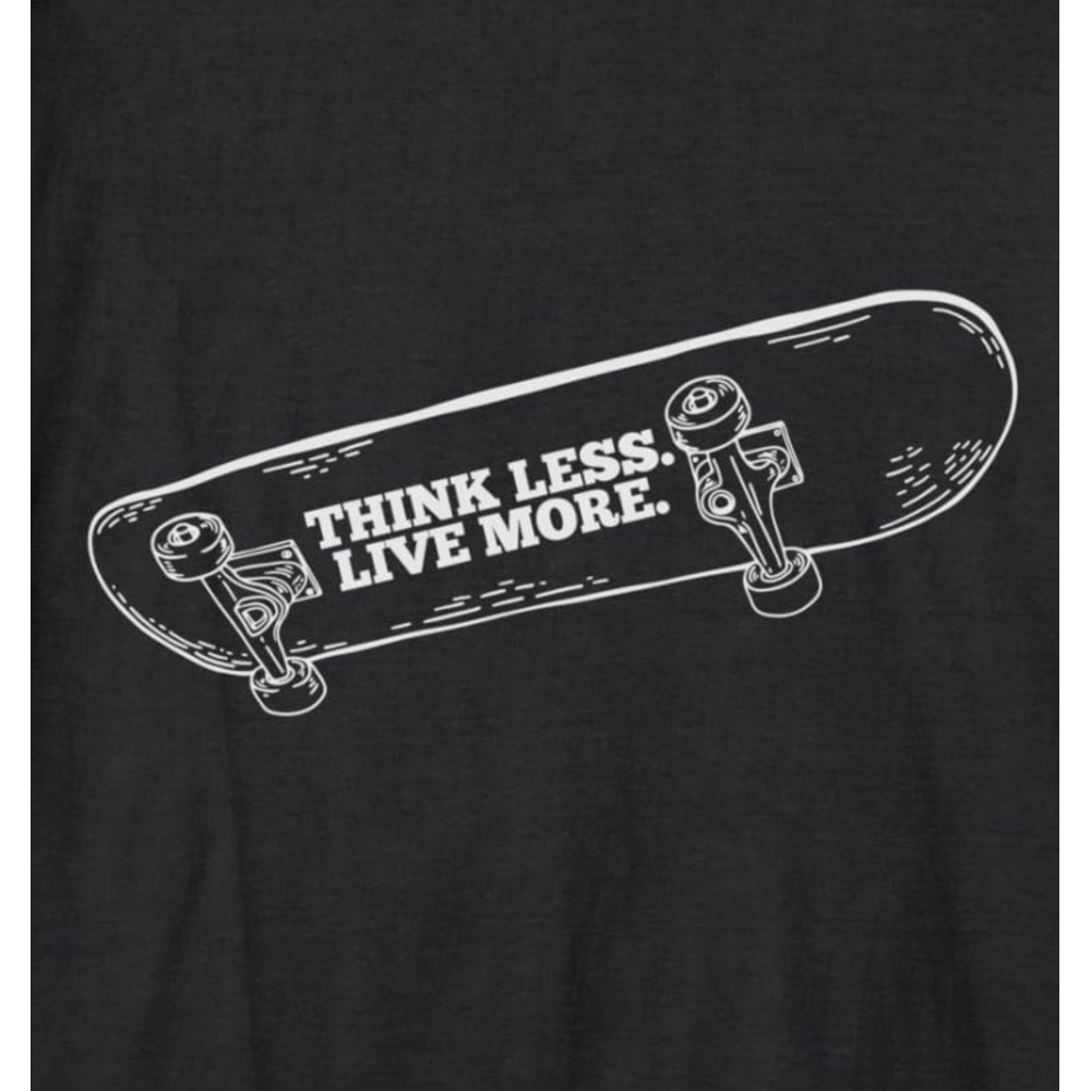Long Sleeve Shirts for Men sweatshirt Think Less Live More Skateboard Skating Skater Long Sleeve Tee Streetwear Casual tops clothes cool