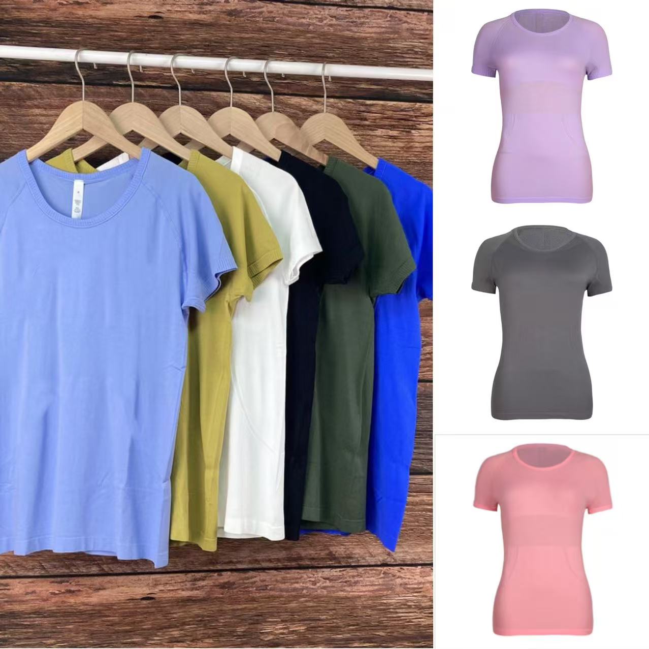 Women T-Shirts top Yoga High-Elastic Breathable Running Top Quick Drying Seamless Short Sleeve Sport-Cycling Gym good Women's T-Shirt gym set gym