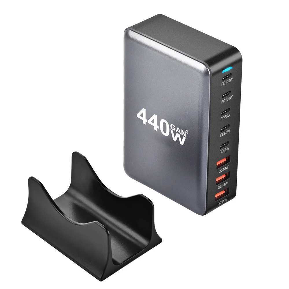New 440W Gan Quick Charger 3.0 USB Type C Quick Charger Mobile 8-Port 5C3A PD Charger Easy to Carry Tablet Charger Y241119