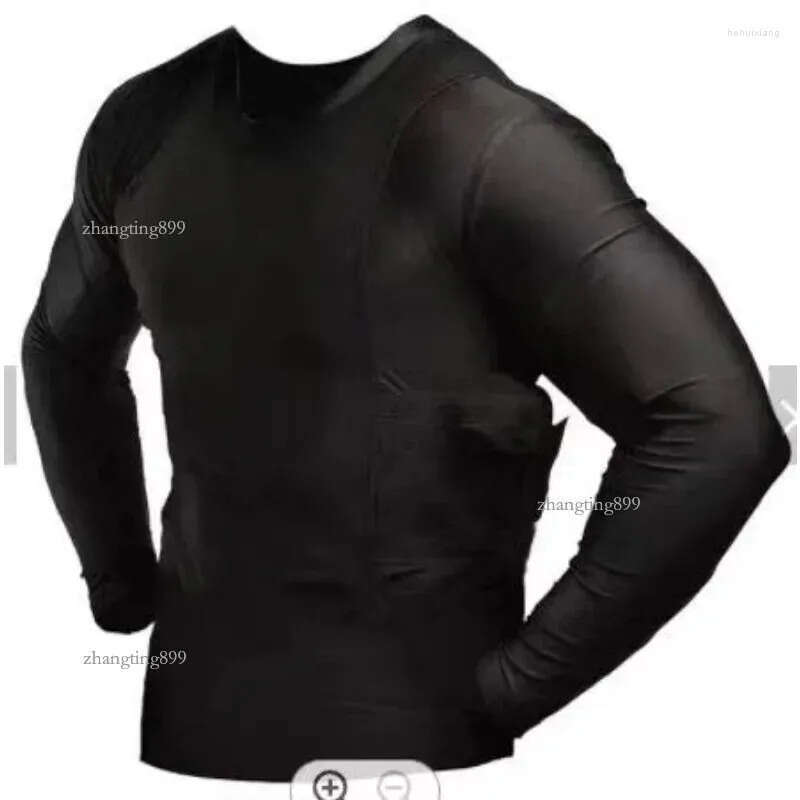 Men's T Shirts Men Tactical Army Shooting Half Sleeves Shirt Custom Design Concealed Carry Holster With Side Gun Pockets Base Layer