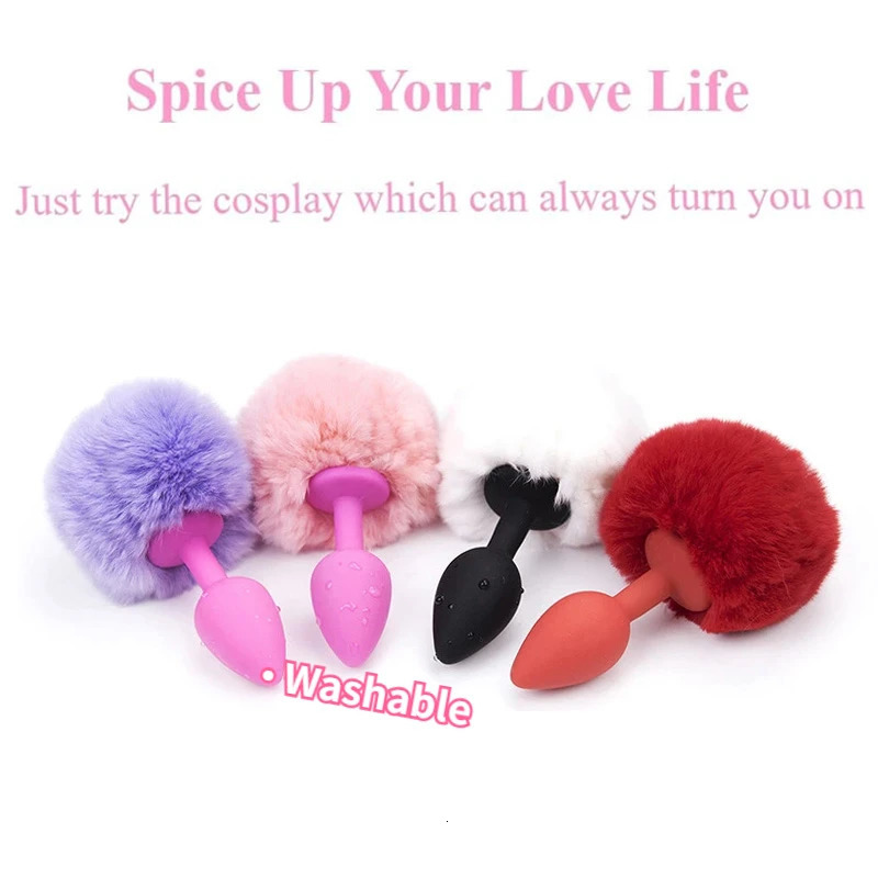 Anal Plug Stainless Steel Silicone Bunny Tail Erotic Dildo Sexo Butt Plug Tail Anus Sex Shop Adults Games Sex Toys for Woman 240325