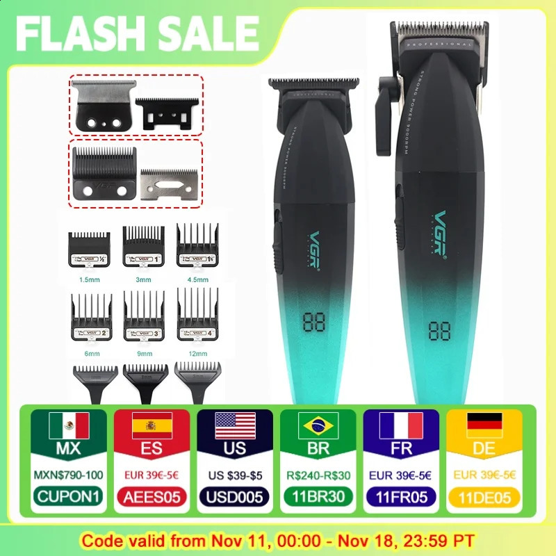 VGR V-003 V-906 All Metal Professional Hair Clipper Kit Mens DLC Blade Hair Clipper 9000RPM Hair Clipper 241119