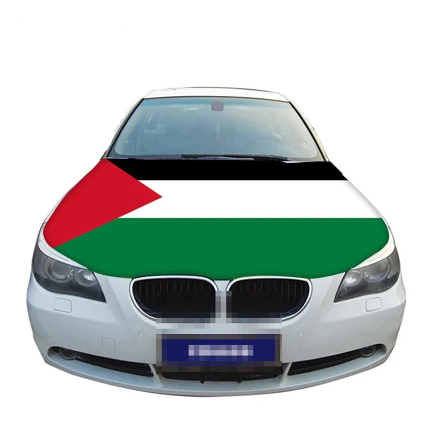 Palestine Car Hood Cover Flag Bonnet Banner Elastic Fabrics 110X150CM For SUV Truck Full Graphic Lover Gift Decor 240417