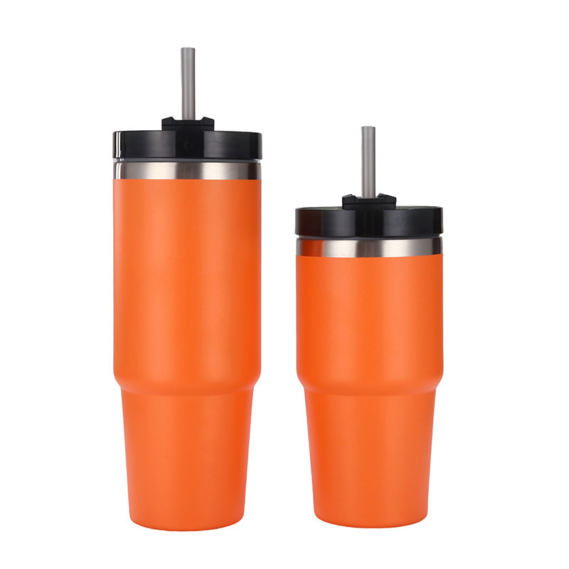 30oz Stainless Steel Travel Mug with Lid Double Wall Vacuum Insulated Bulk Tumbler Powder Coated Coffee Cup Suitable for Vehicle Cup Holders XJY66