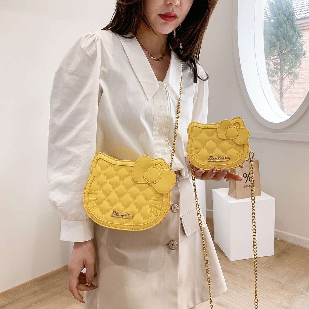 2024 new single shoulder crossbody KT niche diamond grid chain versatile small cute women's bag
