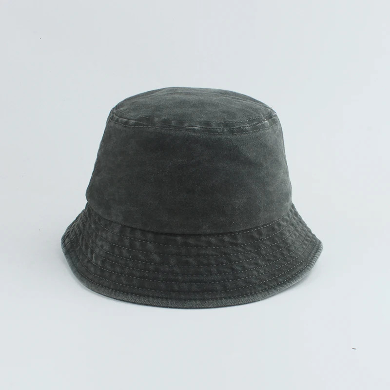 Washed Denim Bucket Hat Kids Wide Brim Cotton Fisherman Hat Girls Boys Summer Panama Sun Hat Outdoor Beach Fishing Cap 240419
