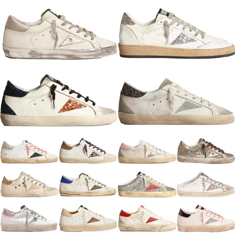 Designer Shoes Loafers Women Men Sneakers Leather Italy Vintage Dirty Old Shoe Super Star Black White Beige Sequin Stars Casual Trainers Size 35-46 Platform shoes