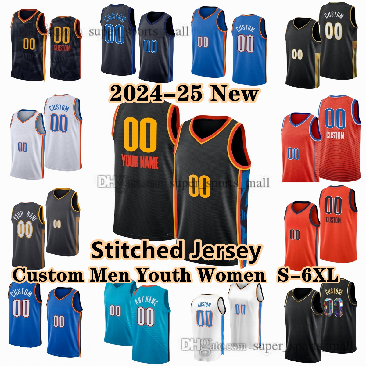 Stitched 2024-25 City Basketball Jerseys Shai Isaiah Gilgeous-Alexander Hartenstein Luguentz Dort Isaiah Joe Chet Holmgren Aaron Wiggins Caruso Dieng Ducas S-6XL
