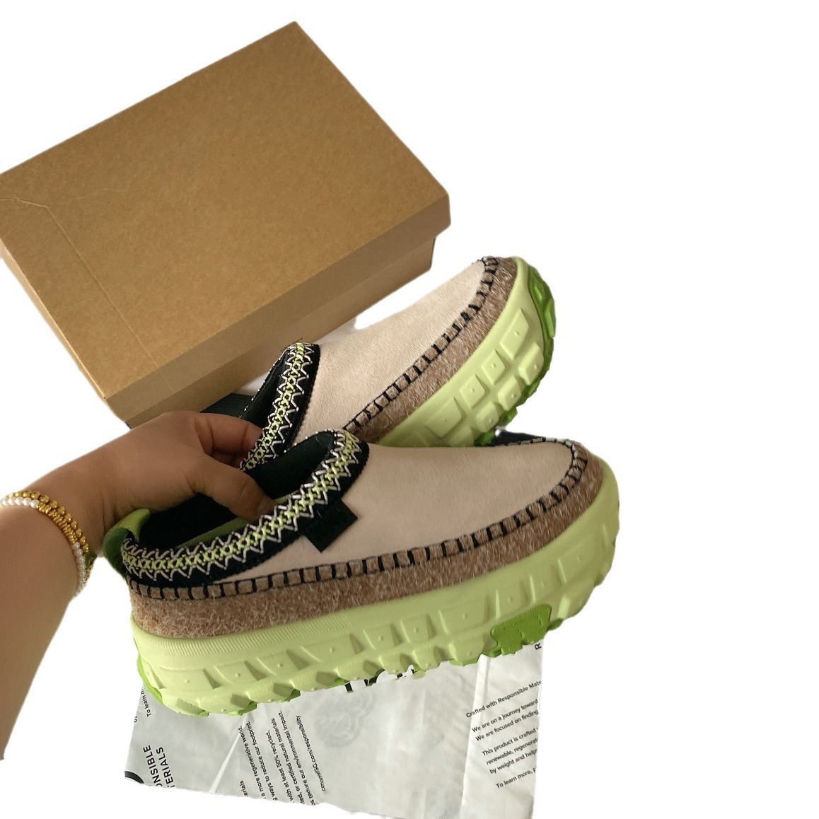 Designer Outdoor Shoes Women's Tire Bottom Tasman Snow Boots with Velvet and Fur Thick Bottom New Low Top Cross border