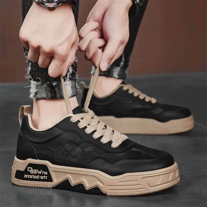 CYYTL Skateboard Shoes Leather Mens Sneakers Casual Outdoor Platform Fashion Designer Sports Walking Running Work Tennis f8c9