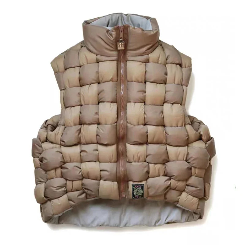 21Aw KAPITAL Hirata Hohiro Two Color Cotton Warm Keeping Double Sided High Neck Woven Coat Men's And Women's Loose Knitted Vest