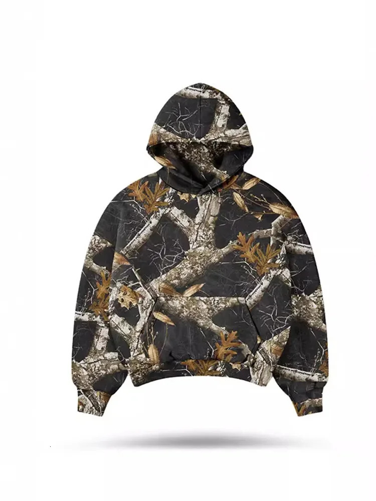 Street Camouflage Printed Oversized Hoodies Autumn Mens Pocket Sweatshirt Male Fashion Long Sleeve Loose Hooded Pullover 241118