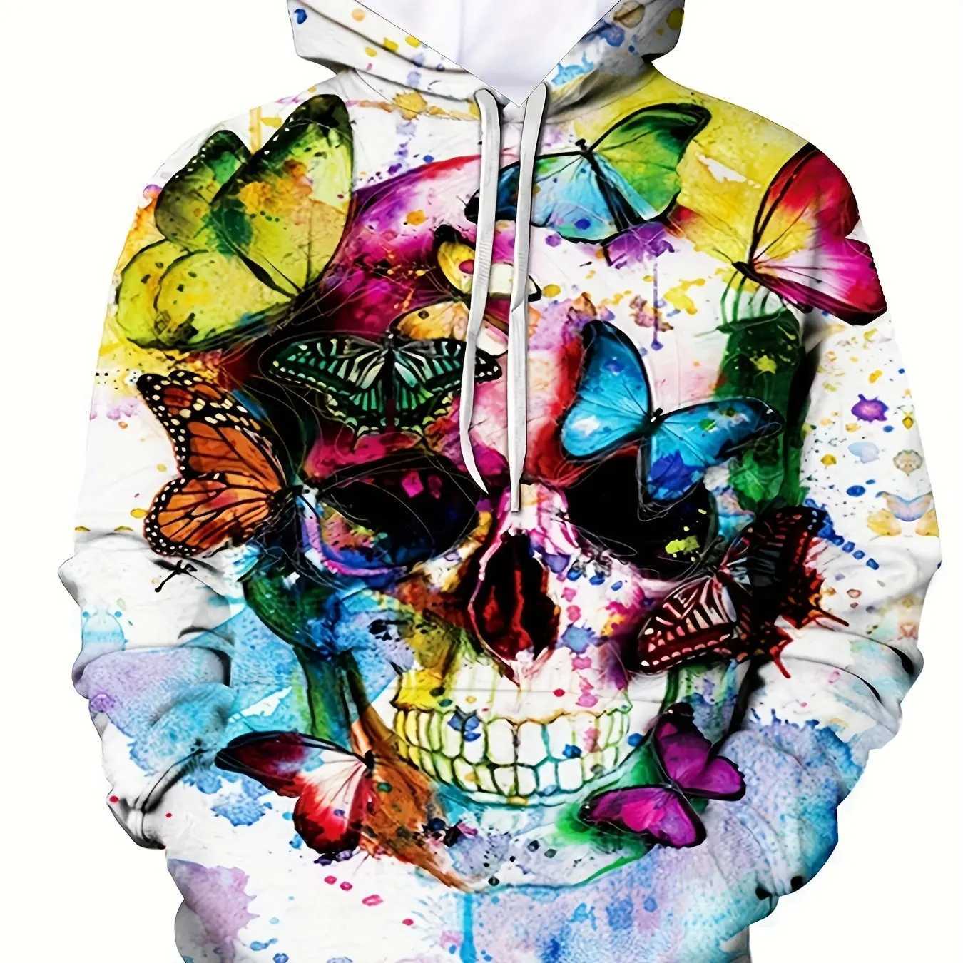 New Arrival Mens 3D printed horror Skl sweatshirt outdoor plow coat long Sve hoodie daily fashion autumn Z241118