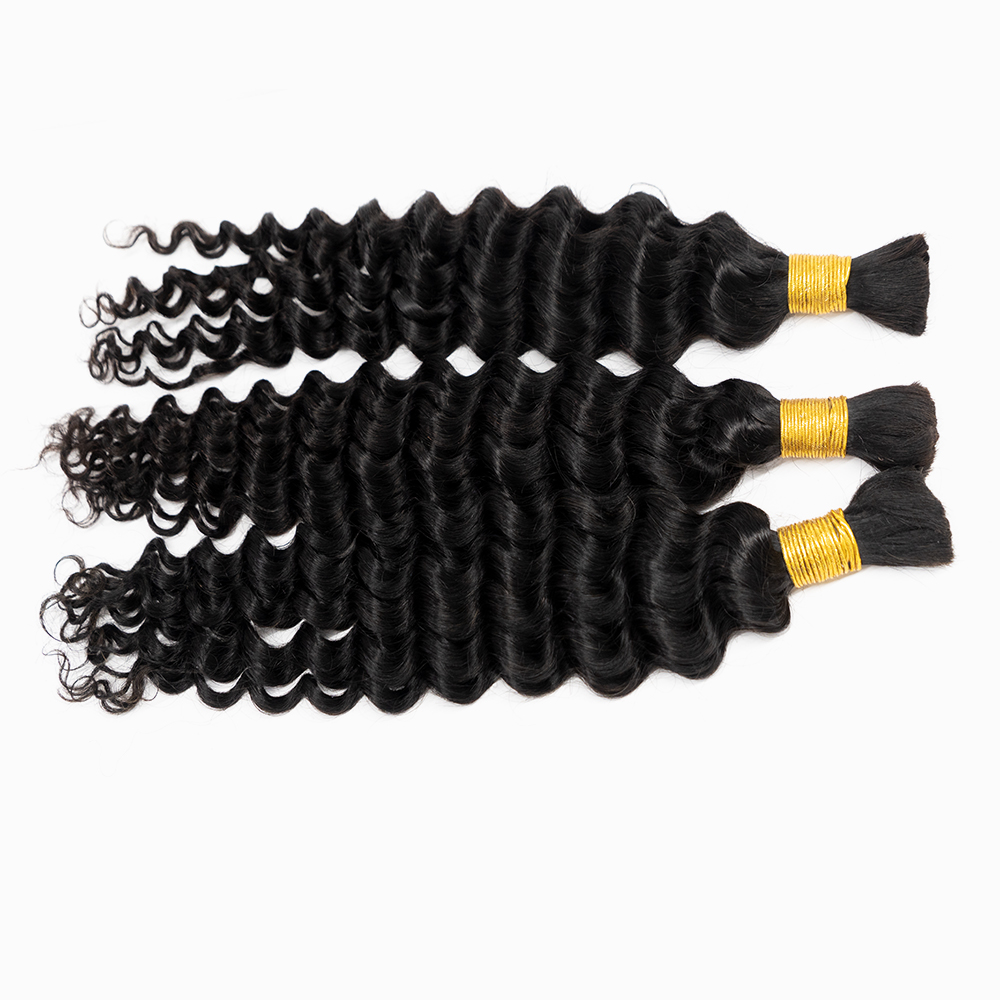 Hannah product Boho Braids 3 bundles 150g Deep Curly Brazilian Bulk Human Hair For Braiding Unprocessed Human Braiding Hair Bulk No Weft