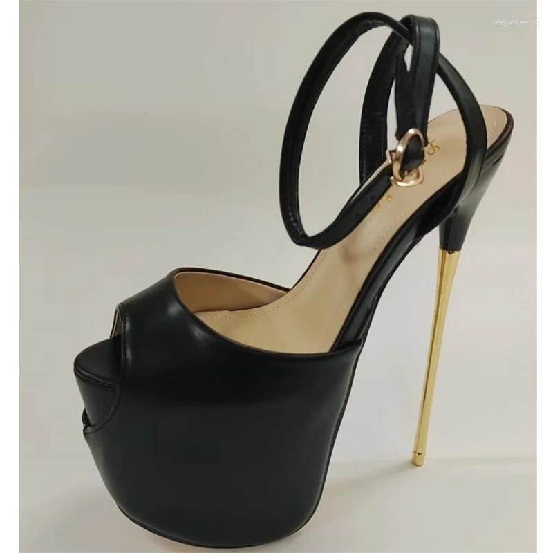 2025 S Fashion Designer Sandals SDTRFT Cm Metal Super Thin High Heels Platform Buckle Shoes Woman Pumps SUMMER Peep Toe Bridal Catwalk Shows Stilettos