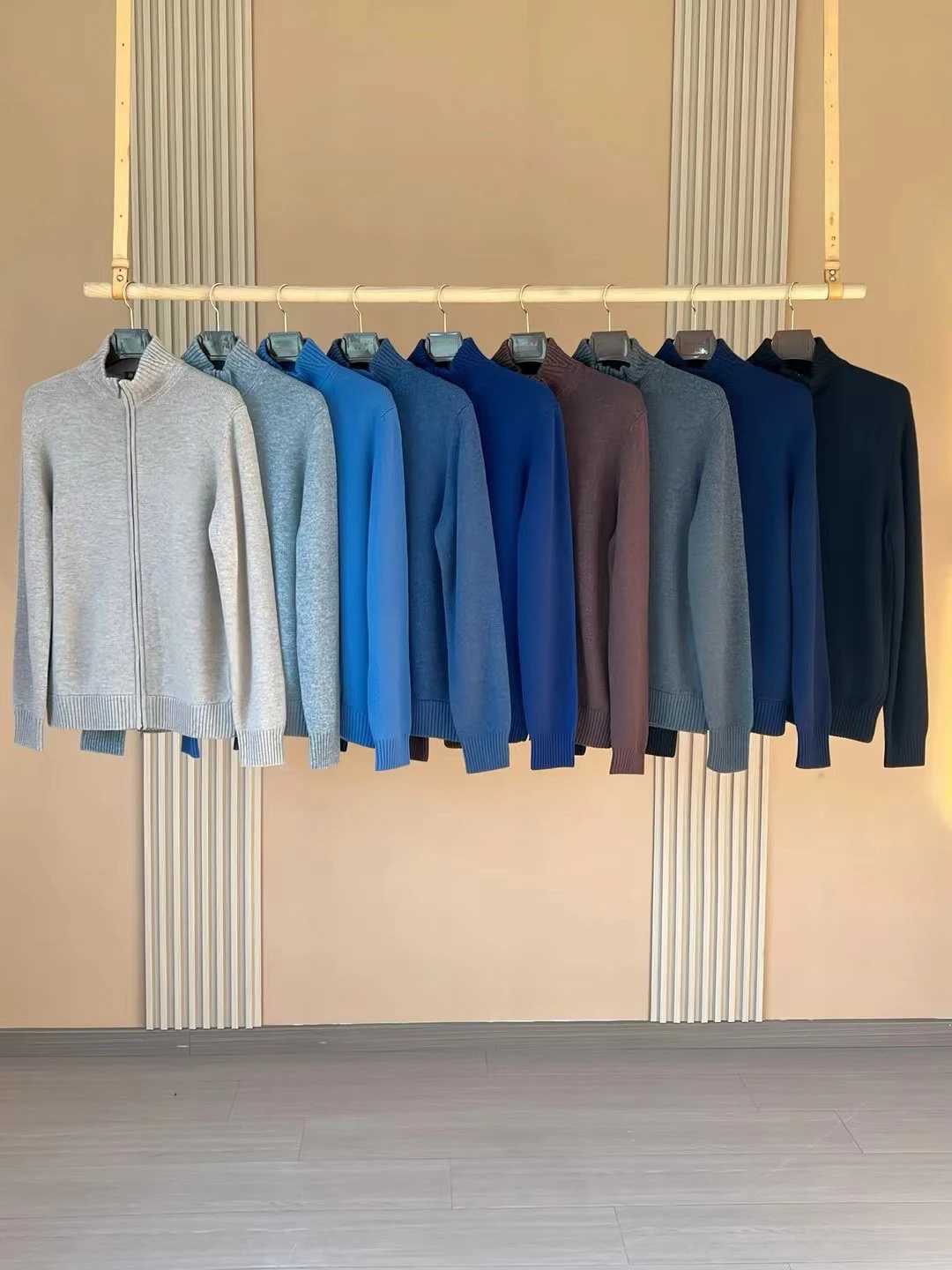 Autumn and Winter LP Mens Business Casual Cashmere Knitted Cardigan Zipper Cardigan W241119