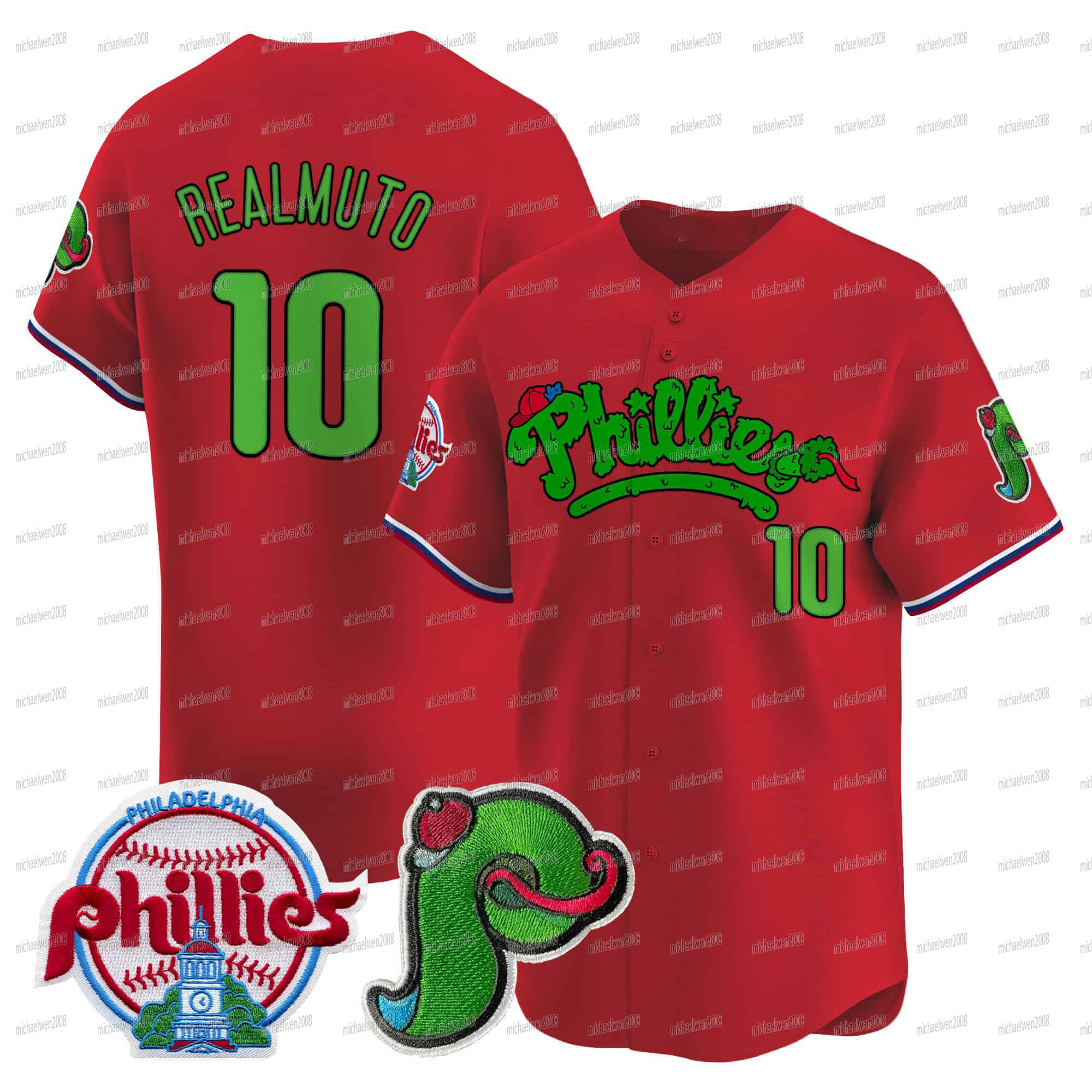 Philliess 2024 Phanatic Patch Baseball Jersey 3 Harper Trea Turner Schwarber Brandon Marsh Nick Castellanos Bryson Stott Alec Bohm Garrett Stubbs J.T.