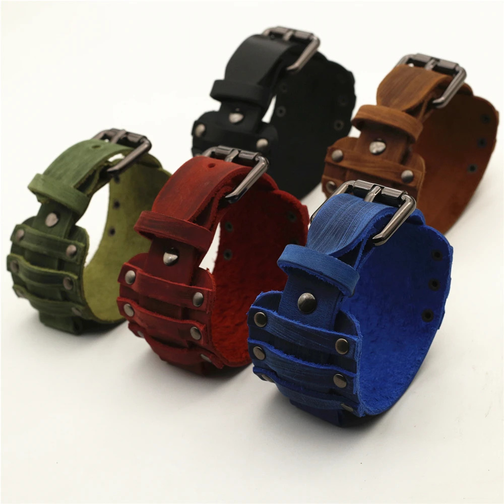 24mm Black Brown Genuine Leather Watchband Pin WatchStrap Bracelet Men Jewelry 240419