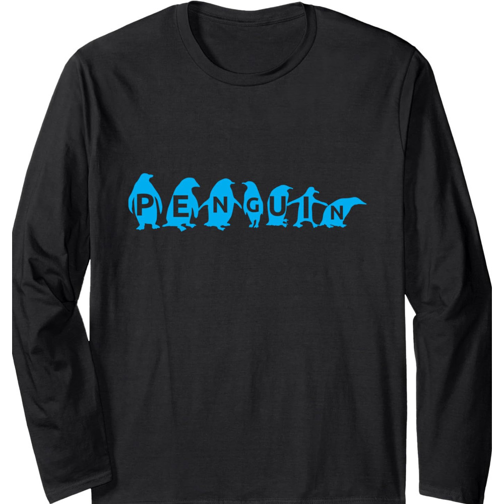Long Sleeve Shirts for Men sweatshirt Penguin Funny Blue Themed Nature Enthusiastic Gift Long Sleeve Tee Streetwear Casual tops clothes cool