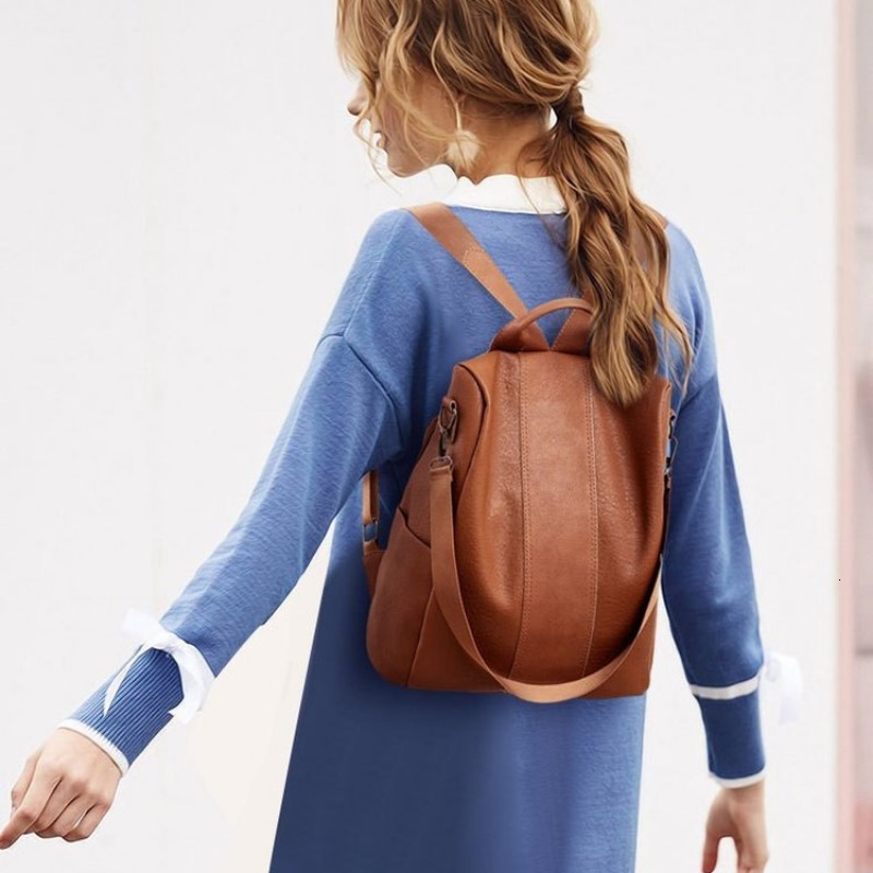 For Women 2023 New Large Capacity Mommy Bag Versatile Fashion Casual Soft Leather Designer Backpack