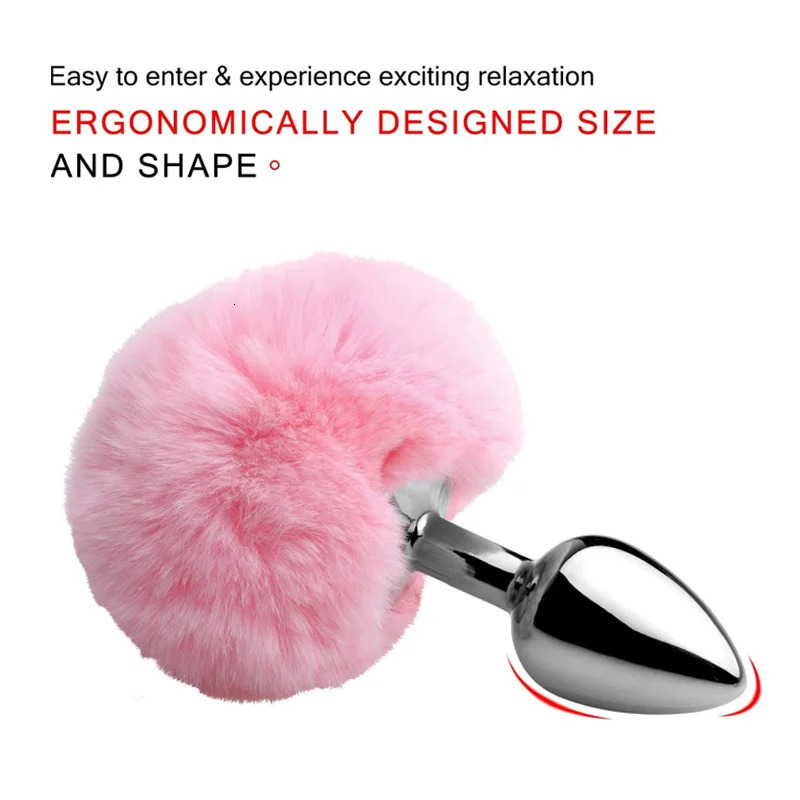 Anal Plug Stainless Steel Silicone Bunny Tail Erotic Dildo Sexo Butt Plug Tail Anus Sex Shop Adults Games Sex Toys for Woman 240325