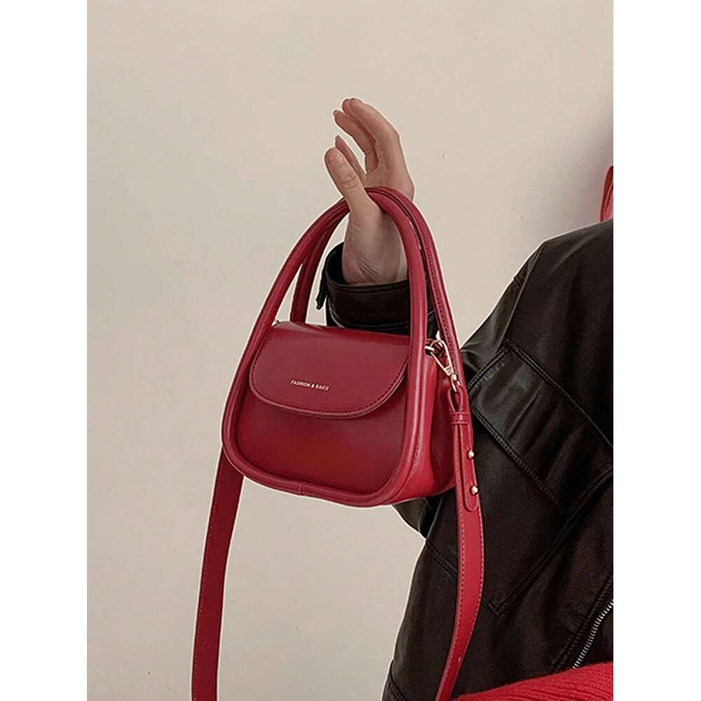 2025 summer new fashion niche crossbody underarm high-end feel handbag, wedding bag, red bag
