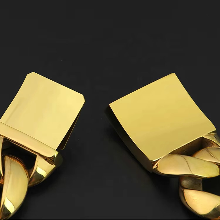 Wholesale Fine Jewelry Stainless Steel Gold Plated Hip Hop Chunky 32mm Cuban k Chain Necklace For Men