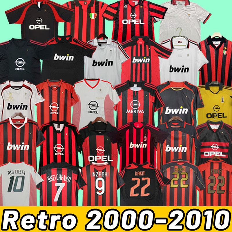 AC Retro shirts home Gullit SOCCER JERSEYs Maldini Van Basten football KAKA Inzaghi PIRLO SHEVCHENKO BAGGIO Milan Ibrahimovic 00 02 03 04 05 06 07 09 10 2006 2007 2008 09