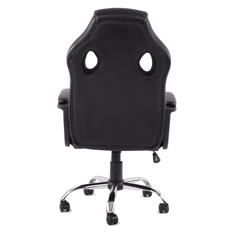 Black Executive Office Chair with Lumbar Support and Swivel Base
