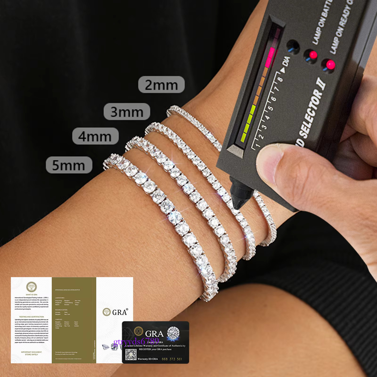 fine jewelry vvs moissanite chain 2mm 3mm 4mm 5mm sterg sier white gold women men gra lab dia tennis bracelet
