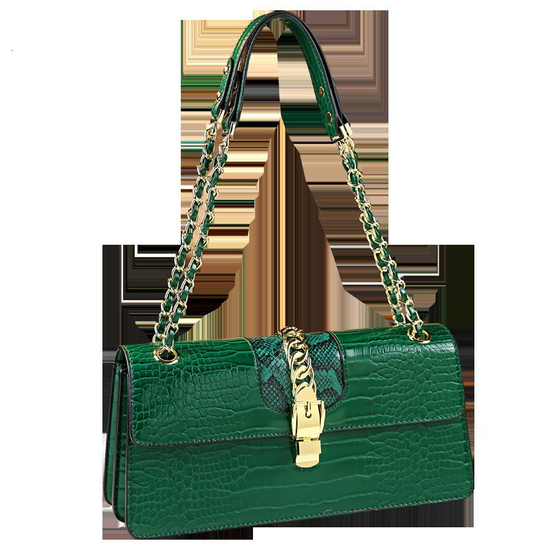 Genuine Leather Women's Fashion Brand Women Handbag Ladies Shoulder Underarm Bag High-Grade Chain Portable Tote Bags Animal Print BagVoyage